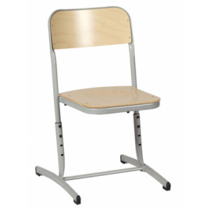 Chaise scolaire réglable en tailles - Réglable en tailles 1, 2, 3 et 4 - Assise en et dossier en hêtre