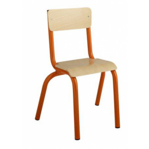 Chaise scolaire structure monobloc T1 à T4 - Tailles 1, 2, 3 et 4 - Assise et dossier en hêtre