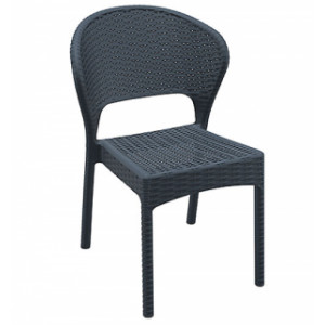 Chaise tressée plastique - Hauteur : 81 cm - Profondeur : 61 cm