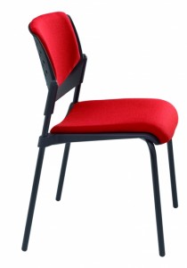 Chaise visiteur garnie en tissu - Dimensions ( L x P x H )  : 53,5 x 54 x 80 cm