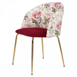 Chaise en velours avec motifs - Chaise de style contemporain en velours avec motifs