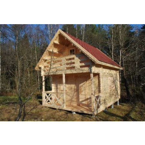 Chalet en bois avec balcon - Surface totale  : 30 m² -  Dimensions :  4 x 5 m