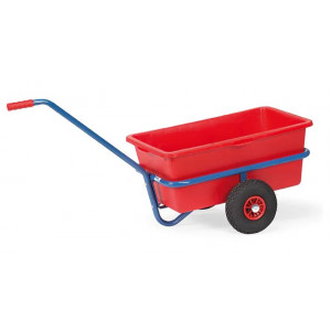 https://www.techni-contact.site/ressources/images/produits/merchandising/char-a-bras-avec-cuvette-en-plastique-37246387-1.jpg - Charge : 200 Kg - Cuvette en plastique 90L - Roues à bandage caoutchouc