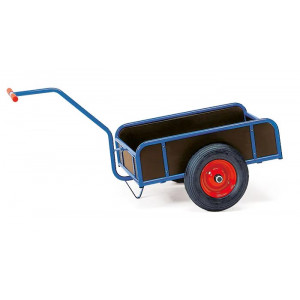 https://www.techni-contact.site/ressources/images/produits/merchandising/char-a-bras-leger-1-essieu-avec-4-ridelles-76337143-1.jpg - Charge : 200 ou 400 Kg - Roues à bandage caoutchouc - 1 essieu, avec 4 ridelles