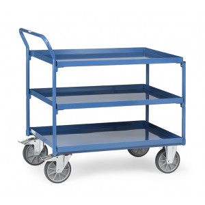 Chariot à 3 plateaux étanches - Charge : 400 Kg - Norme 1757-3