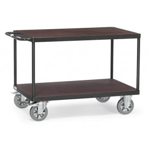 https://www.techni-contact.site/ressources/images/produits/merchandising/chariot-a-plateaux-en-contreplaque-antiderapant-19116235-1.jpg - Charge : 1200 Kg - 2 plateaux en contreplaqué antidérapant - Roues Ø 200 mm