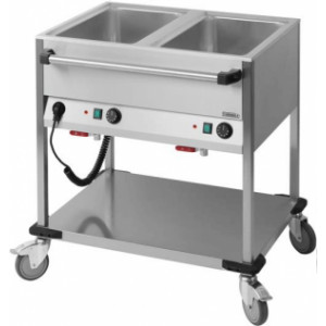 Chariot bain-marie en acier - Construction en acier inoxydable 18/10