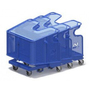 Chariot benne grillagé - Le chariot de tri allié parfait pour votre gestion des déchets.