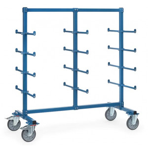 https://www.techni-contact.site/ressources/images/produits/merchandising/chariot-cantilever-2-faces-avec-butee-de-securite-72292473-1.jpg - Charge : 500 Kg - 24 barres de portée 2 faces, avec butée de sécurité