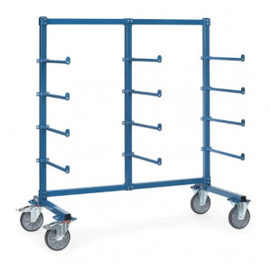 https://www.techni-contact.site/ressources/images/produits/merchandising/chariot-cantilever-avec-butee-de-securite-14674722-1.jpg - Charge : 500 Kg - 12 barres de portée 1 face avec protection PVC et butée de sécurité
