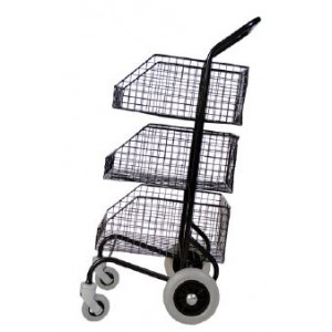 Chariot courrier à 3 corbeilles - Dimensions : 62 x 112 x 62 cm, charge utile :  3 x 25 kg