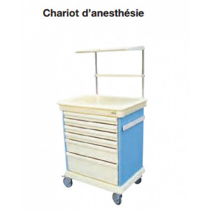 Chariot d'anesthésie et de réanimation - Chariot avec plusieurs tiroirs