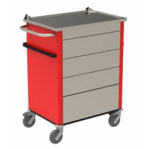 Chariot d'urgence - Structure en aluminium - Dimensions hors tout  (L x P x H) : 833 x 546 x 995 mm