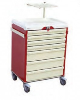 Chariot d'urgence médicale - Plusieurs tiroirs de taille petite ou moyenne