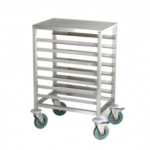 Chariot de cuisine à glissières en inox - 7 niveaux : 400 x 600 mm