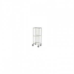 Chariot de débarrassage en inox  - Dimensions (LxPxH):510 x 633 x 1787 mm - Qualité : 1.4301 -Type de roues : en polyamide