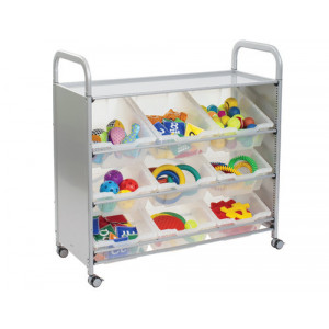 Chariot de rangement incliné pour petite enfance - L = 1020 x p = 430 x H = 1025 mm