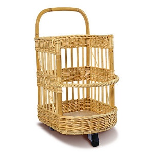 Chariot en osier pour boulangerie - Dimensions (L x P x H) cm : 48 x 55 x 88