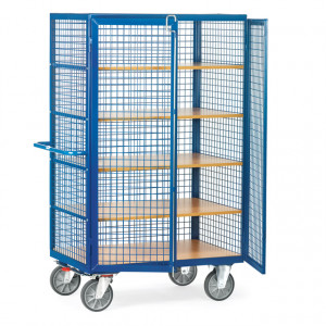Chariot grillagé à 5 plateaux - Charge : 750 Kg