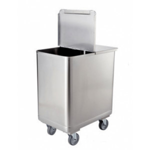 Chariot inox à farine - Matière : Inox - Capacité : 70 kg - Dim ( L x l x H ) : 395 x 610 x 725 mm