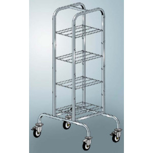 Chariot médical double face - Dimensions : L 555 x P 905 x H 1076 mm - Niveaux : 8 accessoires