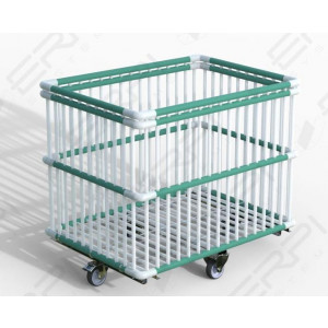 Chariot moplen - Type de finition : PEHD vert et blanc