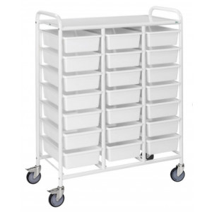 Chariot porte bacs avec freins - Capacité : 150 Kg - Dimension (LxlxH) : 950 x 420 x 1205 mm