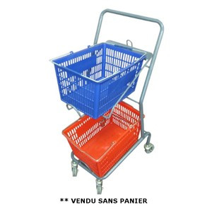 Chariot porte panier 50 kg - Porte panier emboîtable