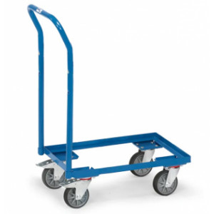 https://www.techni-contact.site/ressources/images/produits/merchandising/chariot-pour-bac-avec-dossier-de-poussee-29939221-1.jpg - Charge : 250 kg - Armature ouverte et dossier de poussée - Hauteur totale : 970 mm