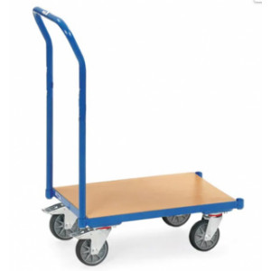 https://www.techni-contact.site/ressources/images/produits/merchandising/chariot-pour-bacs-avec-plateau-en-melamine-sans-rebord-34375772-1.jpg - Charge : 250 kg - Plateau en mélaminé sans rebord et dossier de poussée - Hauteur totale : 970 mm