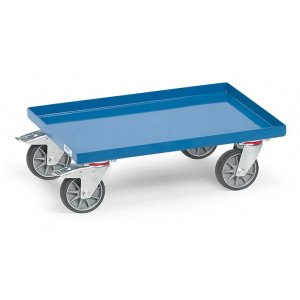 https://www.techni-contact.site/ressources/images/produits/merchandising/chariot-pour-bacs-plastiques-600-x-400-mm-27341872-1.jpg - Charge : 250 Kg - Plateau en tôle d'acier - Roues :125 x 32 mm
