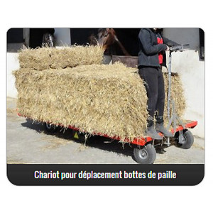 Chariot pour déplacement bottes de paille - Pour environnement équestre