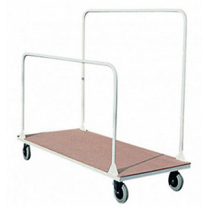 Chariot range tapis - Charge utile 600 Kg - Plateau CTBX 2 x 0,80 m - 4 roues Ø 200 mm