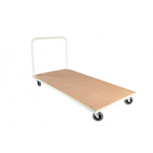 Chariot rangement tapis de sport - Charge utile 500 Kg - Plateau bois : 2 x 1 m - 4 roues Ø 160 mm 