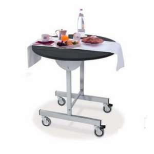 https://www.techni-contact.site/ressources/images/produits/merchandising/chariot-room-service-rond-plateau-bois-melamine-pietement-inox-brosse-26562646-1.jpg - Plateau bois Mélaminé - Piètement inox brossé