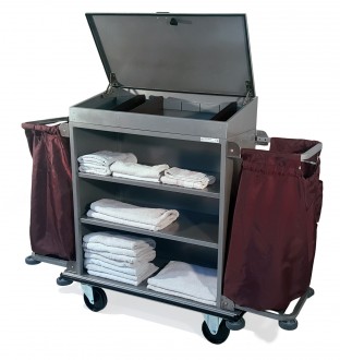 Chariots à linge en aluminium pour Hotel - Disponible en 3 tailles : 650, 750 ou 850 mm