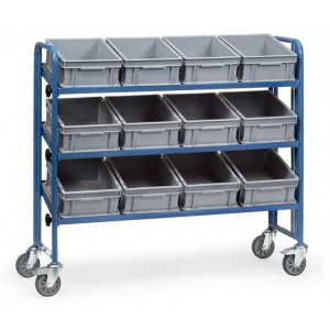 https://www.techni-contact.site/ressources/images/produits/merchandising/chariots-de-mise-a-disposition-avec-12-bacs-42782471-1.jpg - Charge : 250 kg - 3 plateaux inclinables en bois avec bacs