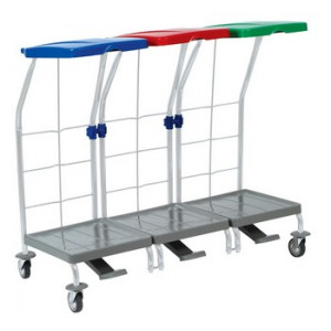 Chariots ramasse linge 3 supports - Dimensions chariot  (L x l x H) cm :  110 x 48.2 x 95