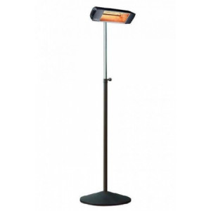 Chauffage de terrasse infrarouge sur pied - Zone chauffée : 15/20 m² - Puissance : 2000 W - Lampe : gold - Etanche
