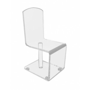 Chauffeuse plexi cristal - Plexiglas épaisseur 1.5 cm - Assise: 36 x 40 cm - Hauteur 36 cm