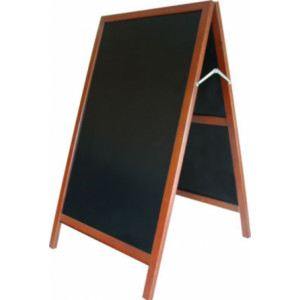 Chevalet de trottoir 2 faces cadre bois - Dimensions : 115 x 65 x 80 cm - Double face - Bois acacia