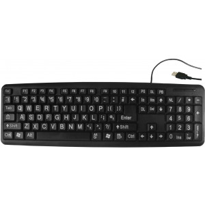 Clavier informatique pour malvoyants - Touche à grand caractère et contraste élevé