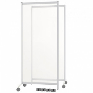 Cloison anticontamination mobile (Lot de 2) - Dimensions ( H x L x P ): 170 x 76 x 44 cm - Cadre en aluminium