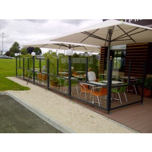 Cloison de balcon - Structure : Aluminium  - Hauteurs : 85 ou 150 cm