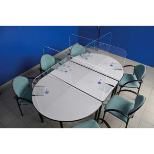 Cloison de protection pour table de réunion - Plexiglas cristal - Hauteur: 65 cm 