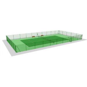 Clôture tennis court simple - Hauteur hors sol : 3 m  - Porte d’accès : 2m x 1m