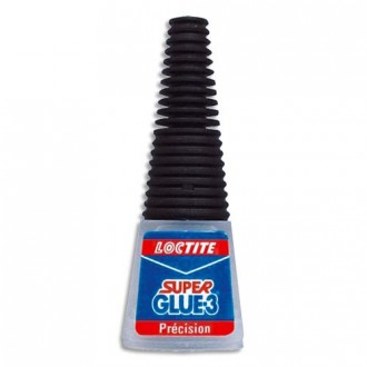 Colle instantanée liquide en flacon de 5g, embout de précision, SUPERGLUE3 PRECISION