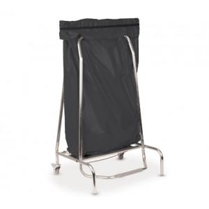 Collecteur de déchets porte-sac - Matière : Acier inoxydable - Dimensions ( L x l ) :  520 x 190 mm- Capacité : 90 ou 110 Litres