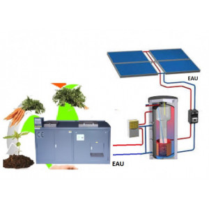 Composteur électromécanique 17 à 36 tonnes/an soit 50 à 100 kg/jour  - CENTRALE DE COMPOSTAGE AÉROBIE DES DÉCHETS ORGANIQUES   KTD-CC-100.20X 