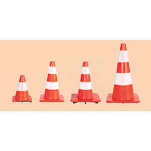 Cones de chantier en pvc - Pvc souple ou rigide avec bandes réfléchissantes